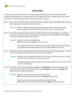 Colon Rules - Johnson County Community College