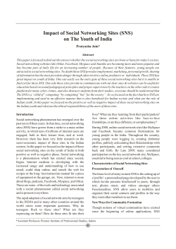 Impact of Social Networking Sites on The Youth of India