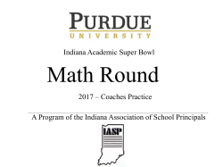 Senior Math Practice Questions - Indiana Association of School