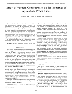 Effect of Vacuum Concentration on the Properties of Apricot and