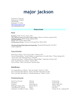 major jackson - University of Vermont