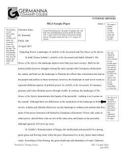MLA Sample Paper