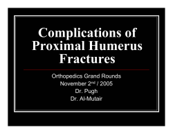 Complications of Proximal Humerus Fractures by Dr. Aziz