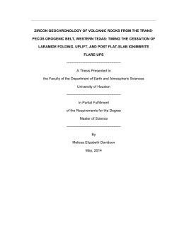 ZIRCON GEOCHRONOLOGY OF VOLCANIC ROCKS FROM THE