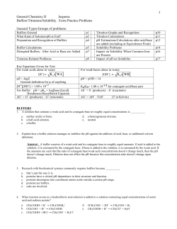 Test3 ch17b Buffer-Titration-Equilibrium Practice Problems