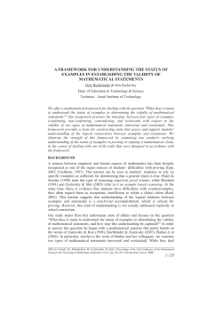 A framework for understanding the status of examples in