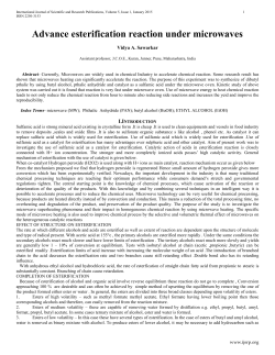 Advance esterification reaction under microwaves