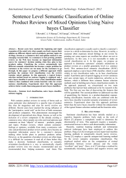 Sentence Level Semantic Classification of Online Product