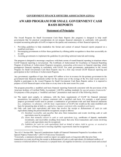 award program for small government cash basis reports