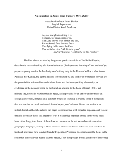 An Education in Arms: Brian Turner`s Here, Bullet Associate