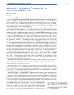 A Proposal for Wind-energy Conversion for Low Wind&ndash;speed Areas