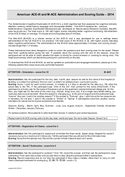 American ACE-III and M-ACE Administration and Scoring Guide