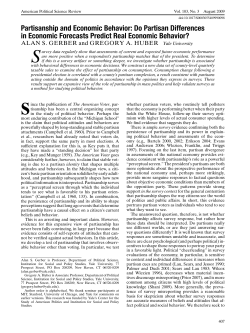 Partisanship and Economic Behavior