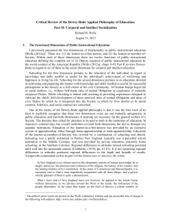 Critical Review of the Dewey-Bode Applied Philosophy of Education,