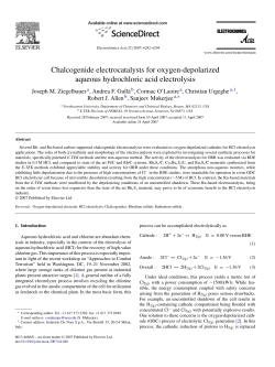 Chalcogenide Electrocatalysis for Oxygen Depolarized Aqueous