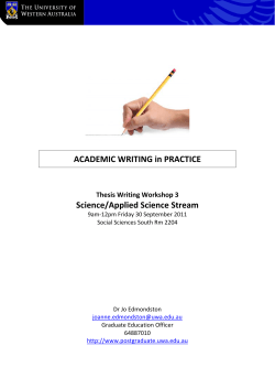 ACADEMIC WRITING in PRACTICE Science/Applied Science Stream