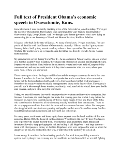 Full text of President Obama`s economic speech in