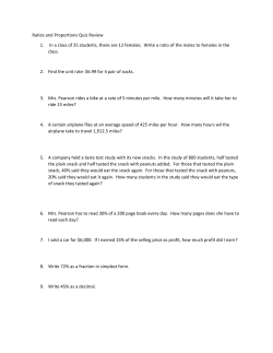 Ratios and Proportions Quiz Review 1. In a class of