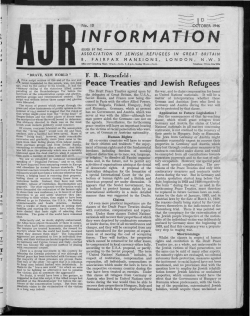 Oct - The Association of Jewish Refugees