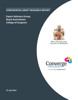 CONFIDENTIAL DRAFT RESEARCH REPORT Expert Advisory