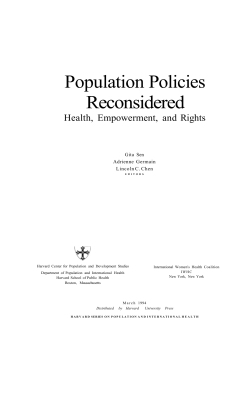 Population Policies Reconsidered