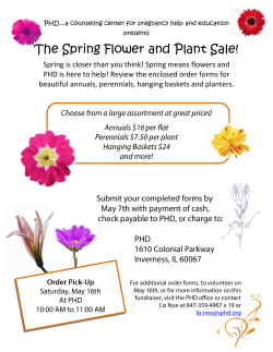 The Spring Flower and Plant Sale!