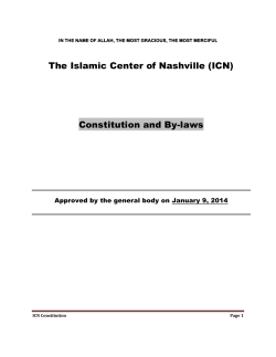 Constitution - Islamic Center Of Nashville