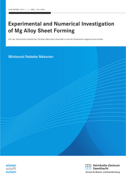 Experimental and Numerical Investigation of Mg Alloy Sheet Forming