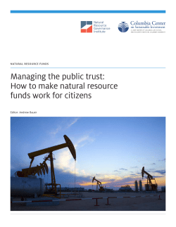 Managing the public trust: How to make natural resource funds work