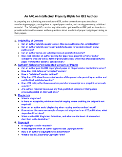 An FAQ on Intellectual Property Rights for IEEE Authors