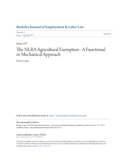 The NLRA Agricultural Exemption
