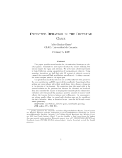 Expected Behavior in the Dictator Game