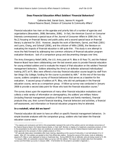 Does Financial Education Affect Soldiers` Financial Behaviors