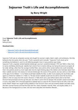 Sojourner Truth`s Life and Accomplishments