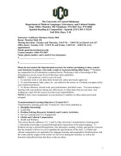 The University of Central Oklahoma Department of Modern