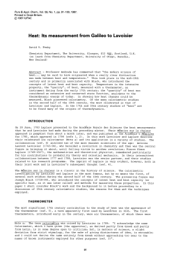 Heat: Its measurement from Galileo to Lavoisier