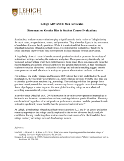 Statement on Gender Bias in Student Course