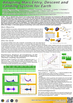 EDLS for Earth Main Objective Acknowledgements Preliminary
