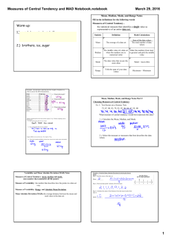 Measures of Central Tendency and MAD Notebook