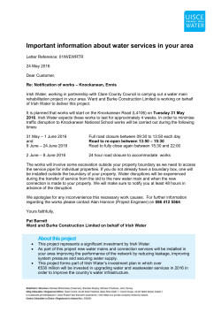 Important information about water services in your area