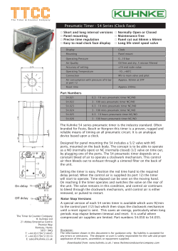 Pneumatic Timer - 54 Series (Clock Face)