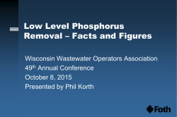 Low Level Phosphorus Removal – Facts and Figures