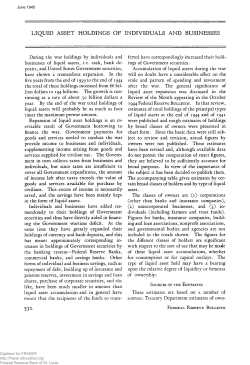 Liquid Asset Holdings of Individuals and Businesses