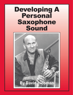 Developing A Personal Saxophone Sound, by