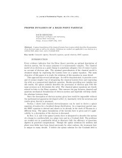 PROPER DYNAMICS OF A RIGID POINT PARTICLE