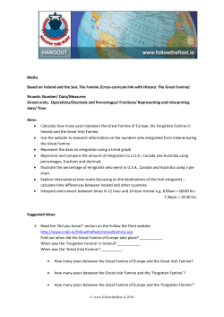 Maths Based on Ireland and the Sea: The Famine (Cross