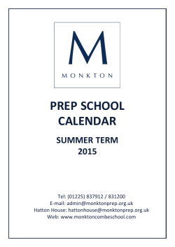 prep school calendar - Monkton Combe School