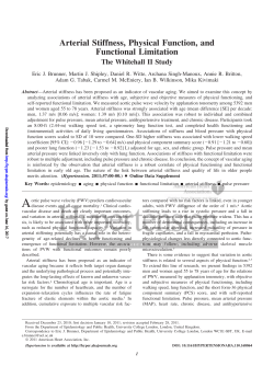 Arterial Stiffness, Physical Function, and Functional