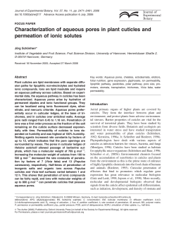 Characterization of aqueous pores in plant cuticles and permeation