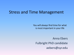 Stress and Time Management
